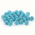 Perles rondes en gros de haute qualité avec pavé strass pour vêtements accessoires taille 4mm -18mm, IB00110 - Lt.Aquamrine
